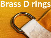 brass clips flag fixings stainless metal rust d rings ring proof gold colour shiny polished outdoor marine